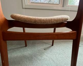 P5 - $1,000 Set of 6. O.D. Mobler A-S Made in Denmark. Erik Buch for Oddense Maskinsnedkeri. Teak Chairs. Model 49. All are in very good condition and upholstery is in very good vintage condition!