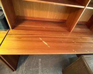P40 - $20. Office Desk. Measures 58" wide x 30" deep x 65" tall. Hutch does come off to move. Please bring help to move!