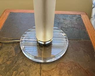 P12 - $300. Set of 3 Vintage Lucite Lamps. Floor Lamp is 61" tall - shade is ok. PAIR of Table Lamps are 34" tall (need new shades)