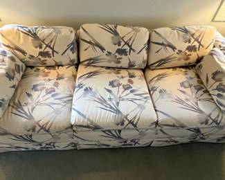 P20 - $50. Vintage Sofa. In good condition for it's age. Sits very low. No holes/rips etc. Measures 7' long x 36" deep x 24" tall. Floor to cushion is 16".