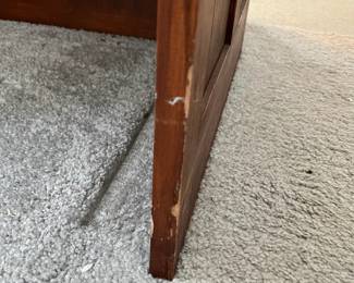 P25 - $150. Roll Top Wooden Desk. Measures 42" wide x 22" deep x 47" tall. Solid wood - Roll top closes easily.