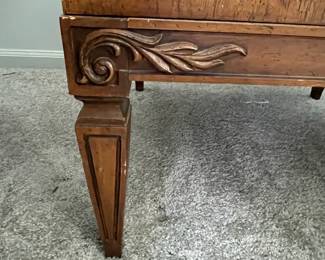 P24 - $80 PAIR of American of Martinsville Side Tables. Single drawer. Both slide easily. Measures 24" square x 22" tall.