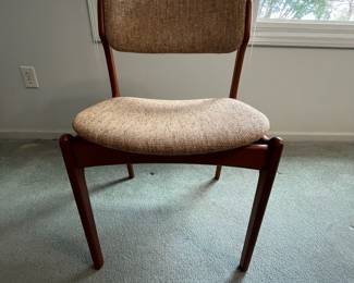 P5 - $1,000 Set of 6. O.D. Mobler A-S Made in Denmark. Erik Buch for Oddense Maskinsnedkeri. Teak Chairs. Model 49. All are in very good condition and upholstery is in very good vintage condition!