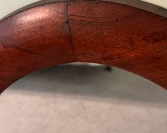 P33 - $30. Wooden Framed Wall Mirror. Solid, heavy wood. Measures 20.5" x 32" tall.