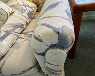 P20 - $50. Vintage Sofa. In good condition for it's age. Sits very low. No holes/rips etc. Measures 7' long x 36" deep x 24" tall. Floor to cushion is 16".