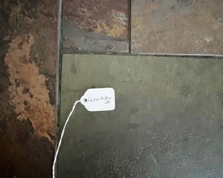 P7 - $100. Gangso Mobler Teak & Slate Credenza. Needs repair - one handle is broken. Generally needs tightened up. Measures 66.5" wide x 17.75" deep x 30" tall.