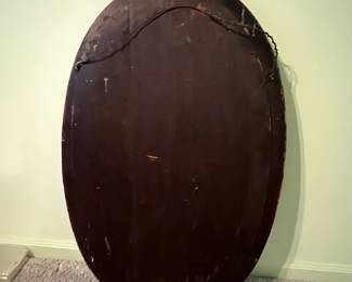 P33 - $30. Wooden Framed Wall Mirror. Solid, heavy wood. Measures 20.5" x 32" tall.