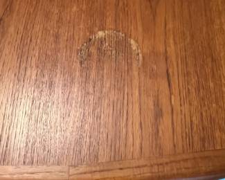 P4 - $275. Table Only! Edward Valentinsen. Drylund Dining Table. Has 2 leaves that store inside/under the table when not in use. Measures 41" wide x 63" long x 27.5" tall. Each leaf adds 18.75". One leaf has minor surface damage and one ring on the top where it looks like a plant was left.