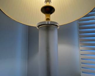 P12 - $300. Set of 3 Vintage Lucite Lamps. Floor Lamp is 61" tall - shade is ok. PAIR of Table Lamps are 34" tall (need new shades)