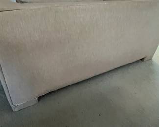 P21 - $30. Bauhaus Loveseat. Measures 65" wide 34" deep x 26" tall. Floor to seat is 17". Good vintage condition - back has a cut near the floor.