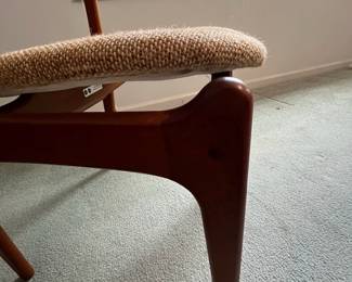 P5 - $1,000 Set of 6. O.D. Mobler A-S Made in Denmark. Erik Buch for Oddense Maskinsnedkeri. Teak Chairs. Model 49. All are in very good condition and upholstery is in very good vintage condition!