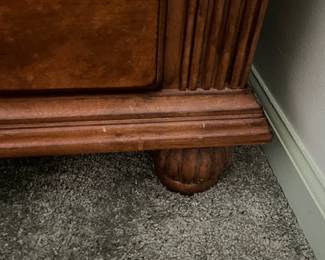 P8 - $125 PAIR of Oversized Lane Nightstands. Measures 34" wide x 18" deep x 30.25" tall. Both are in good condition - drawers slide. One needs 2 handles replaced. Some minor surface damage / scratches.