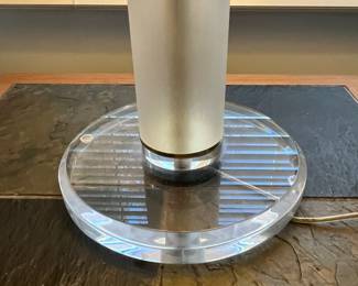 P12 - $300. Set of 3 Vintage Lucite Lamps. Floor Lamp is 61" tall - shade is ok. PAIR of Table Lamps are 34" tall (need new shades)