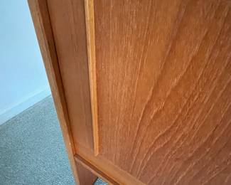 P7 - $100. Gangso Mobler Teak & Slate Credenza. Needs repair - one handle is broken. Generally needs tightened up. Measures 66.5" wide x 17.75" deep x 30" tall.