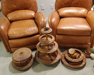 Crafted wood pieces from the Orient