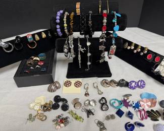 Variety of Bracelets, Pierced Earrings and Earrings