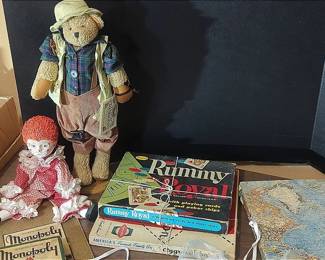 Teddy Tompkins Bear, Antique Board Games and More
