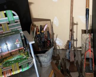 Yard Garden Vintage Tools Aluminum Webbed Chair