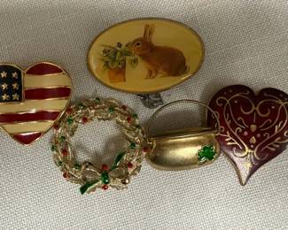 Seasonal Pins and Earrings