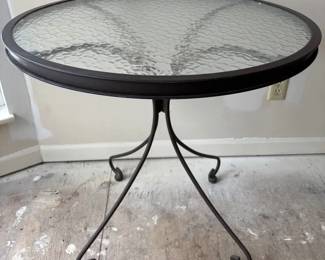Round Wrought Iron And Glass Table
