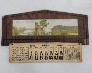 	1916 Jeff City Calendar Wooden Frame