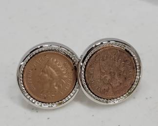 	Coin Cufflinks With Indian Head Pennies