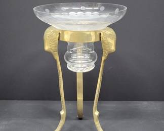 	Glass Bowl with Brass Animal Heads