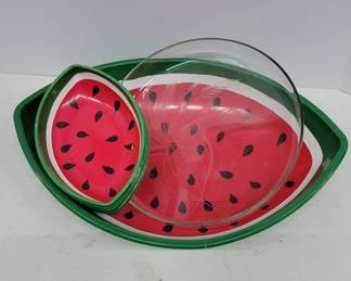 	Watermelon-Themed Tray and Dish Set