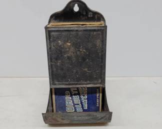 Metal Match Holder With Wall Mount