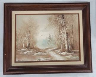 	Framed Landscape Painting Signed by M Hansor
