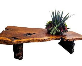 Handcrafted Sculptured One-of-a-Kind Wood Coffee Table