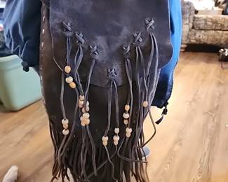Leather fringe purse