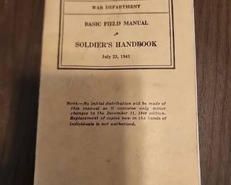 WW11 War Dept Soldiers Field Handbook