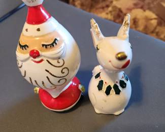 VTG Napco Atomic Santa and Reindeer salt and pepper , The price is 125.00.  I will not sell before the sale opens but if nobody in line wants these, I will sell and ship.