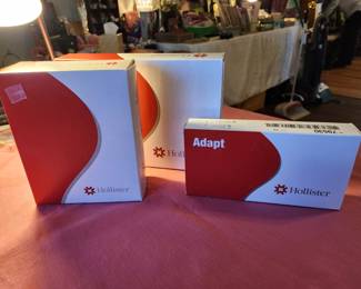 Hollister medical supplies, lots and lots of these at our sale!
2 piece ostomy skin barrier convex tape.
2 piece trainable ostomy pouch beige, filter plus 10 disposable bags
Ostomy barrier ring, convex