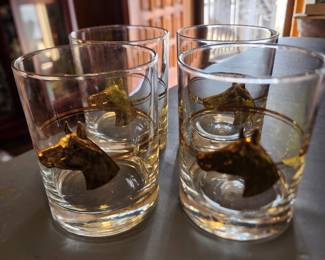 Vintage George Briard glasses with gold horses