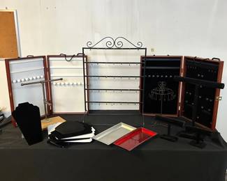 Jewelry Vendor Display Lot Cases, Tbar Stands More