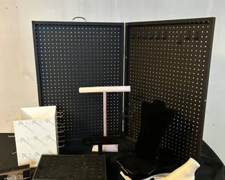 Jewelry Vendor Display Lot Pegboard, TBar Stand, Mannequin Foot More