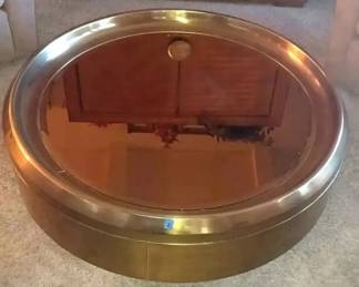 MS002VMastercraft golden drum mirrored top coffee table
