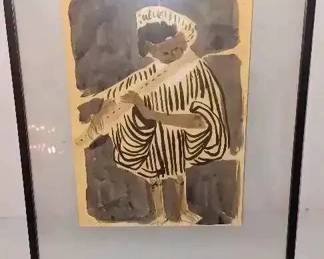 MS042Greek Flautist watercolor