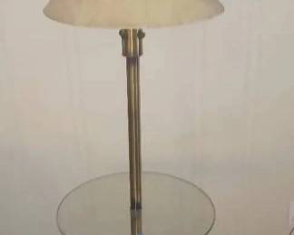 MS021Vintage brass and glass table floor lamp