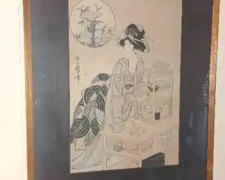 MS027Preparing Tea Woodblock print