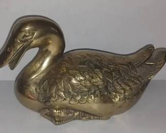 MS006Brass duck doorstop