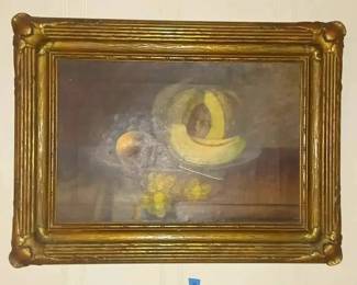 MS004VC.P Ream still life fruit plate oil on canvas