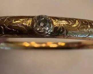 MS507VVintage white stone gold filled bracelet