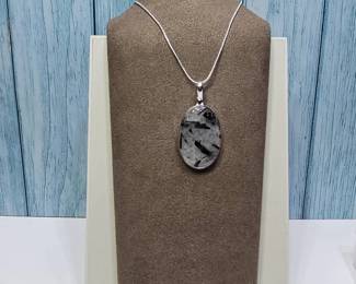 Natural Black Rutile Necklace