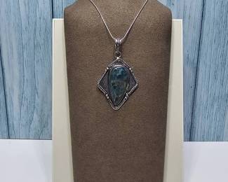 Neon Blue Apatite Necklace