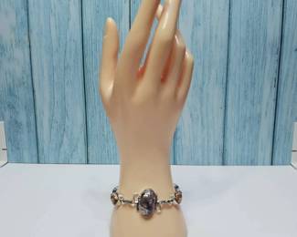 005 Russian Charoite and Morganite Toggle Bracelet