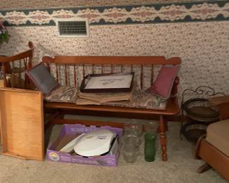 Social bench probably rock maple