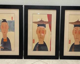 DG001ASet Of Three Asian Inspired Artwork